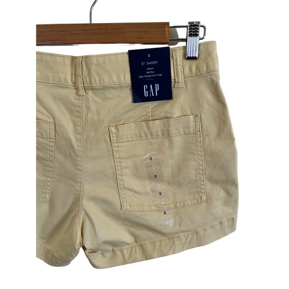 GAP Yellow Mid Rise NWT Shorts Size 2 - Picture 7 of 11